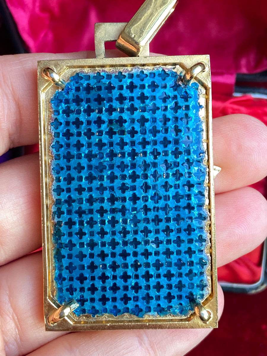 French Angel Medal Pendant, Vintage Augis