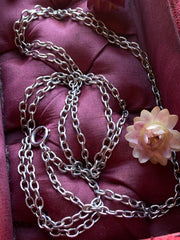 Antique French Silver Chain Necklace - ShopSacredBarcelona