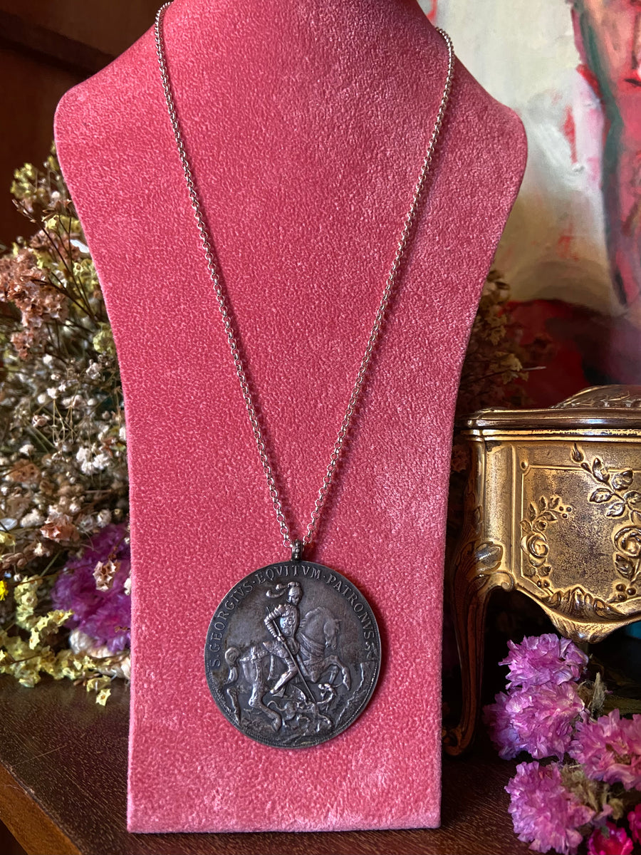 Antique French Saint George Medal Pendant