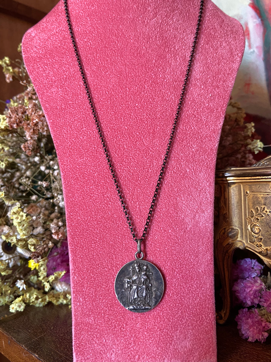 Antique Our Lady of Mount Carmel Medal Pendant