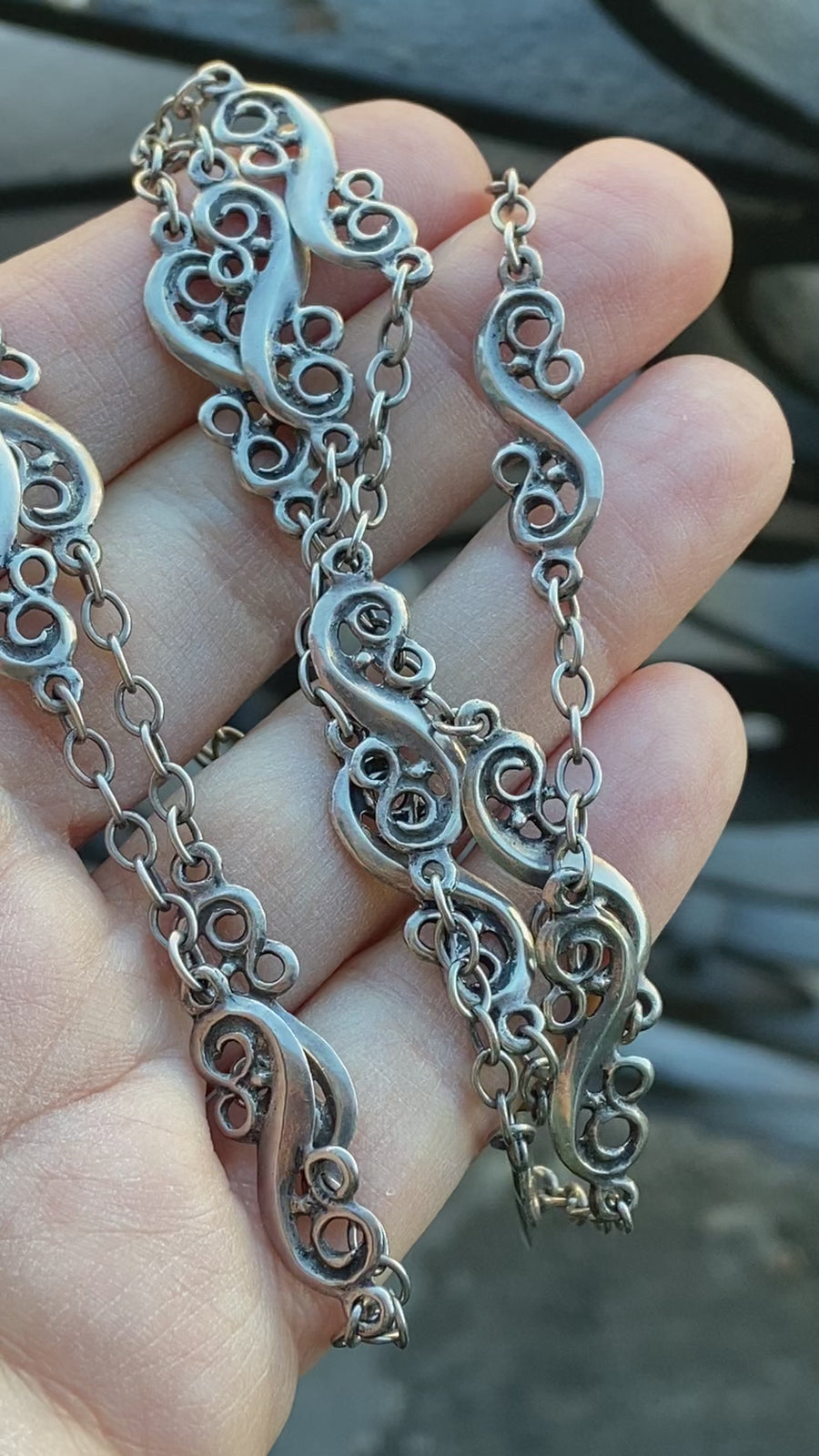 Antique Silver Chain Necklace