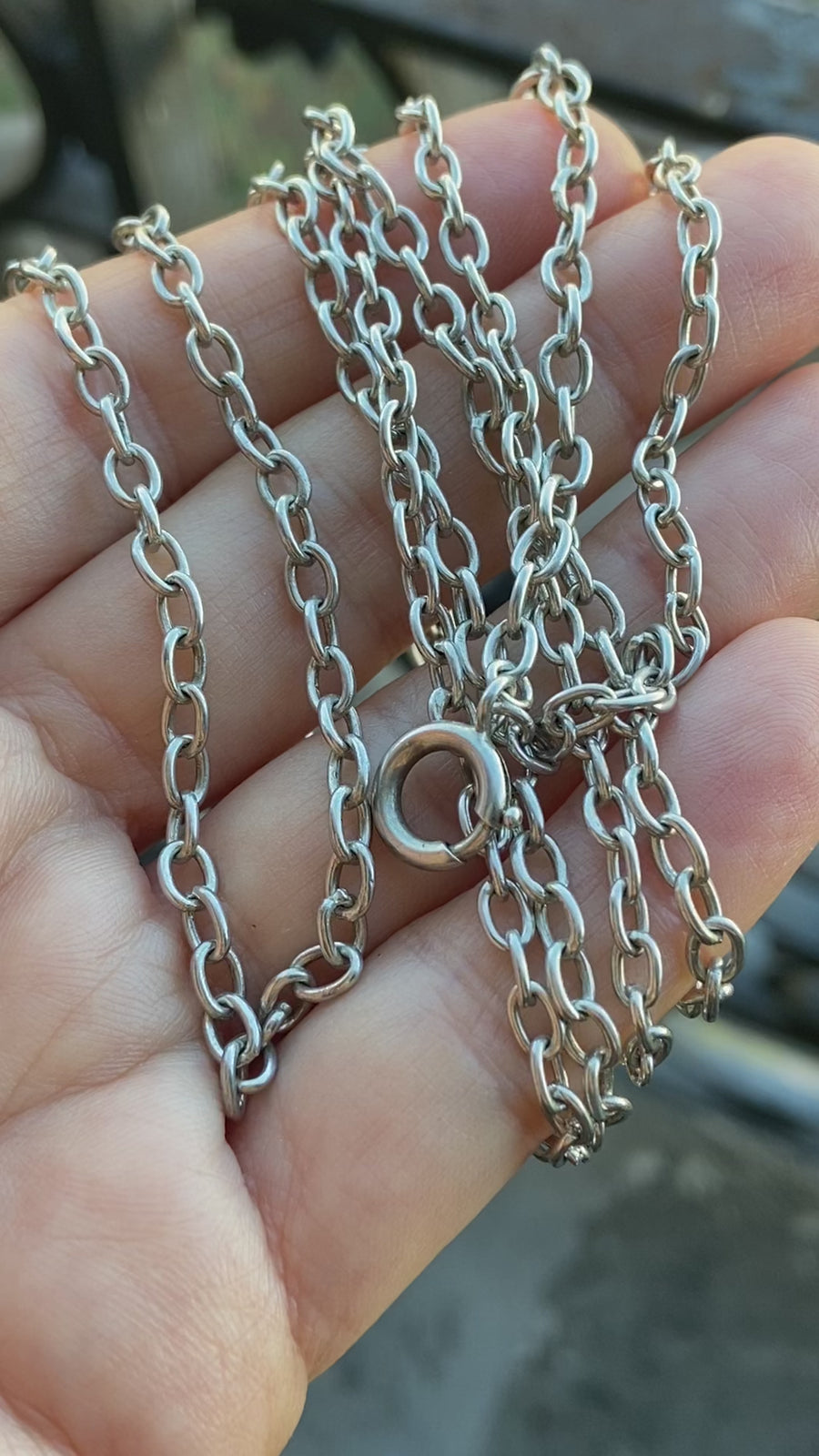Antique French Silver Chain Necklace