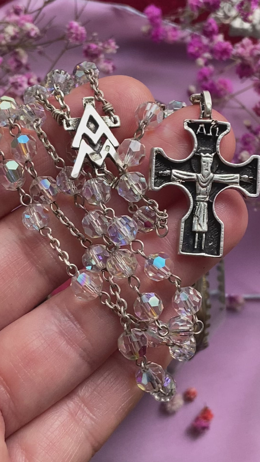 Spanish Crystal and Silver Rosary