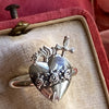 Silver Flaming Heart Ring - ShopSacredBarcelona