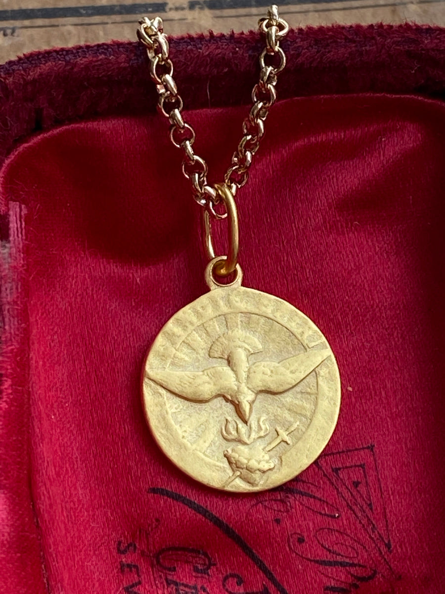 Holy Spirit Medal Necklace - ShopSacredBarcelona