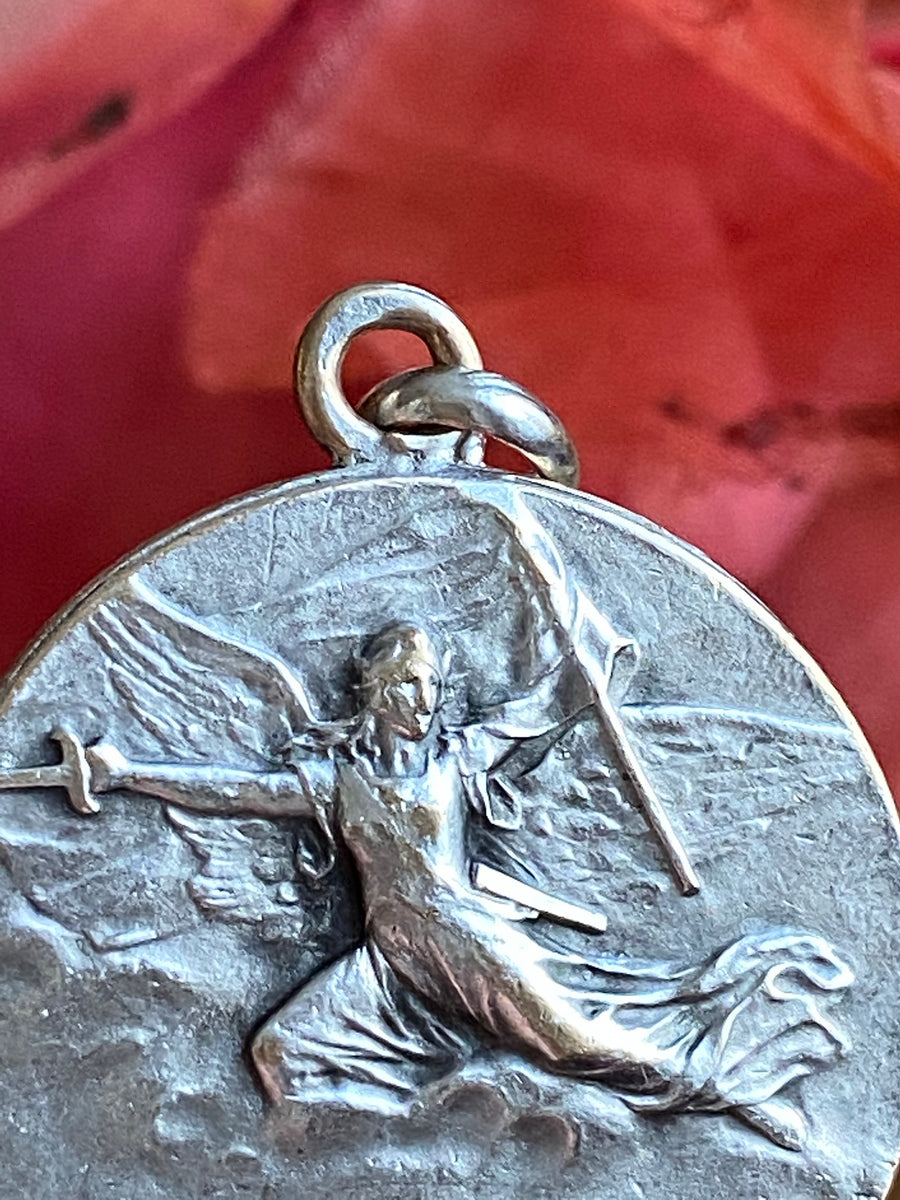 Antique French Victory Goddess Medal - ShopSacredBarcelona