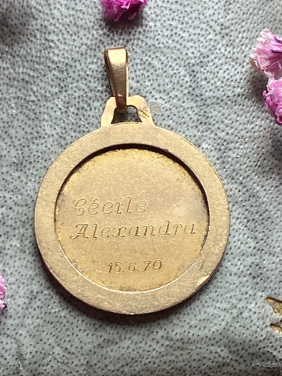 Saint Cecilia Gold Medal Pendant